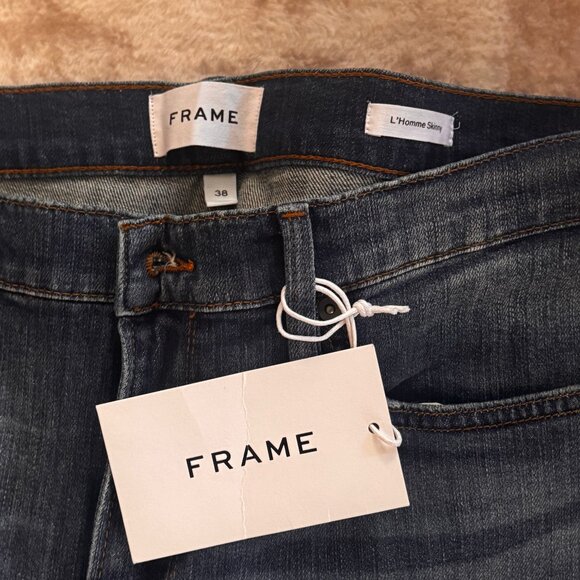 Frame Denim Other - Frame Denim NWT L'Homme Skinny Cotton Stretch Denim Jeans, Med Blue, Size 38
